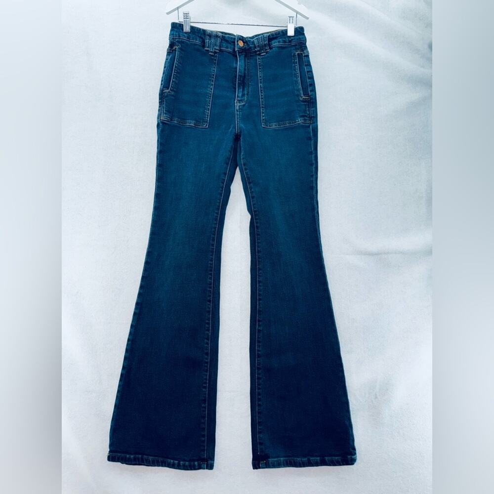Pilcro Anthropology Jeans The Icon size 27 High Rise Flare Dark Wash